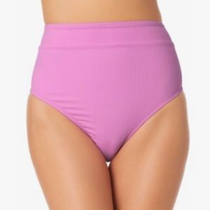 California Waves ORCHID High-Waist Ribbed Swim Bikini Bottom